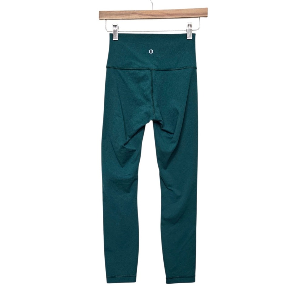 Lululemon Wunder Under High Rise 7/8 Leggings Teal Green Size 4 24 Inseam